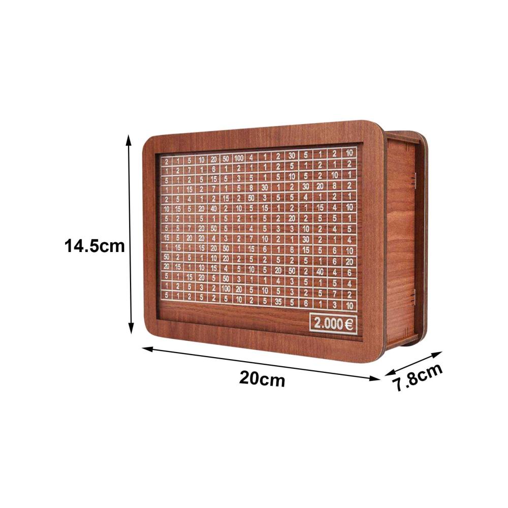 Entdecken Sie den Charme des Sparens Holz-Sparbüchse mit Zähler - Geldsparbox im Vintage-Stil kreativ und Retro für Zuhause. Dekorativ und neuartig perfektes Geschenk für Erwachsene und Kinder. Spar dein Geld stilvoll! Bis zu 2000 Euro Kapazität