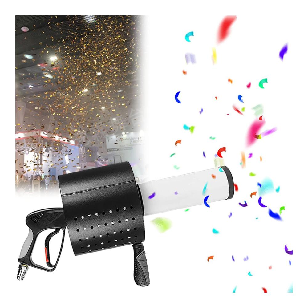 LED Konfetti Kanone Handgehalten CO2 Blaster für Party Hochzeit Club - 7 Farben Professioneller Konfettiwerfer für Konzerte und Events
