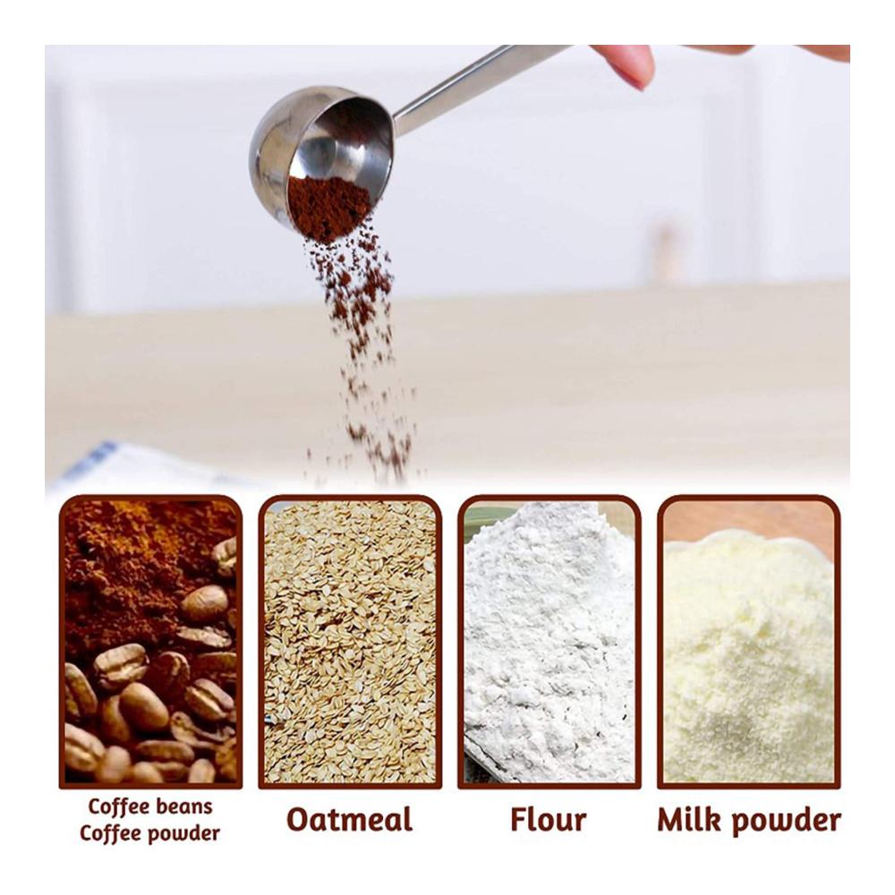 Edelstahl Kaffeedosierlöffel | Präzises Kaffeemaß mit Doppelfunktion für exzellenten Espresso und Kaffee | Hochwertiger Portionierer und Stampfer | Kaffee- & Espressomaße perfekt ab