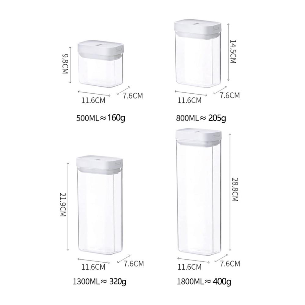 Organisiere deine Küche mit Stil Vorratsdosen Set aus BPA-freiem klarem Kunststoff - 4er Pack Küchenbehälter mit Deckel für Teigwaren Müsli Zucker & Mehl