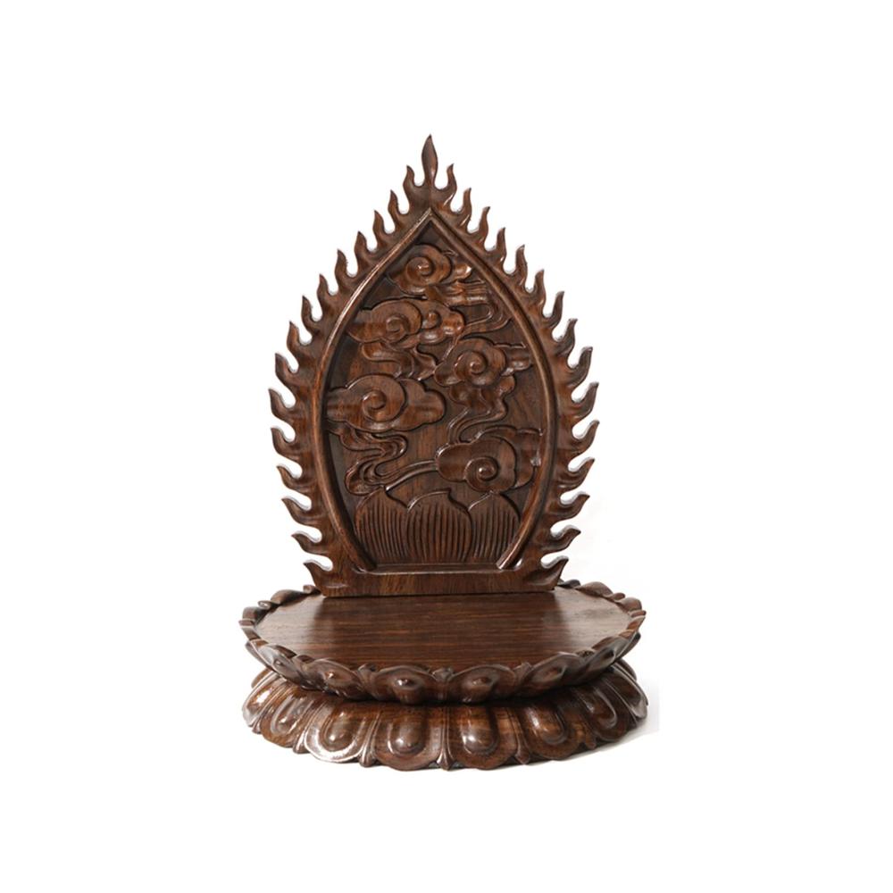 Erhabener Lotussockel (S) für Vasen und Skulpturen aus Holz - Perfekte Basis für Göttinnen und Buddhas Handwerkskunst für spirituelle Heime