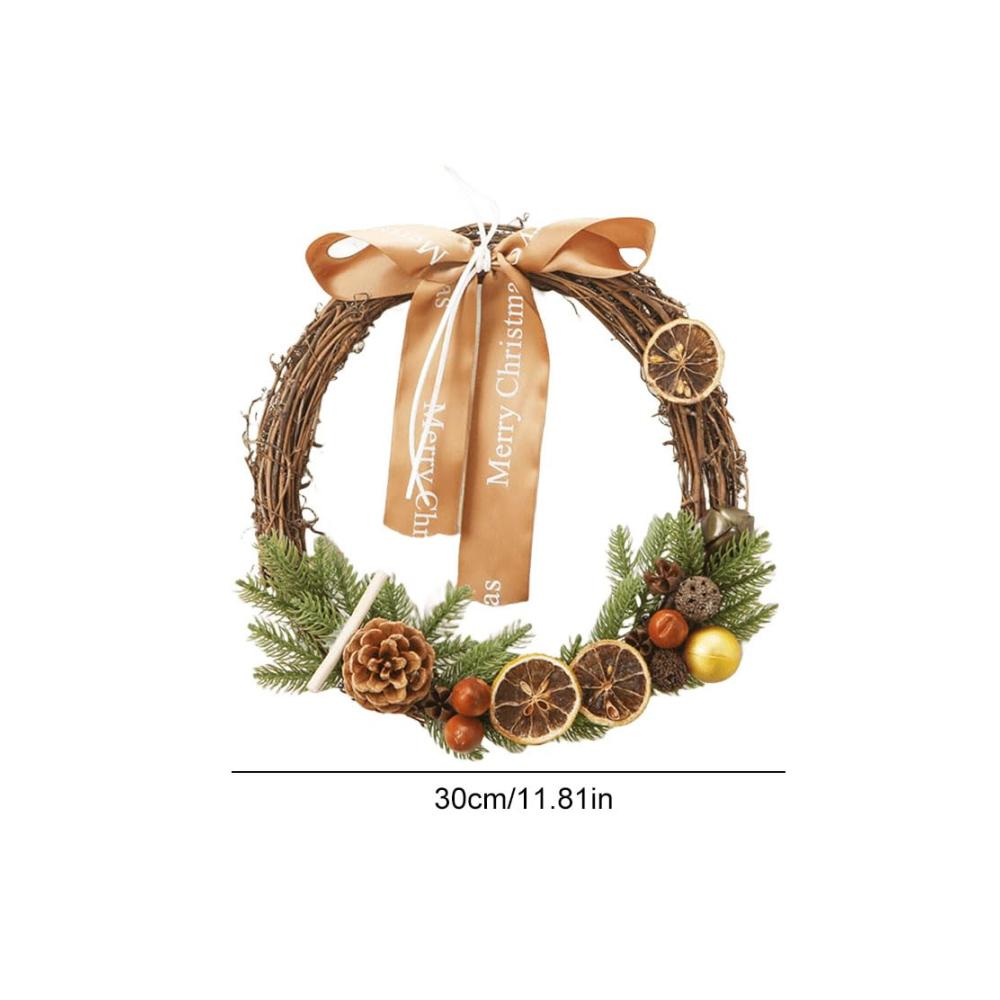 Entdecken Sie festliche Eleganz mit unseren realistischen PVC-Kränzen! Weihnachts-Wandbehang-Anhänger mit Ornamenten Schleife Beere Weihnachtsmann und Rentier. Künstlich gestaltet für Haustür Wand und Fenster. Verleihen Sie Ihrem Zuhause einen bezaubernden Charme! (F27