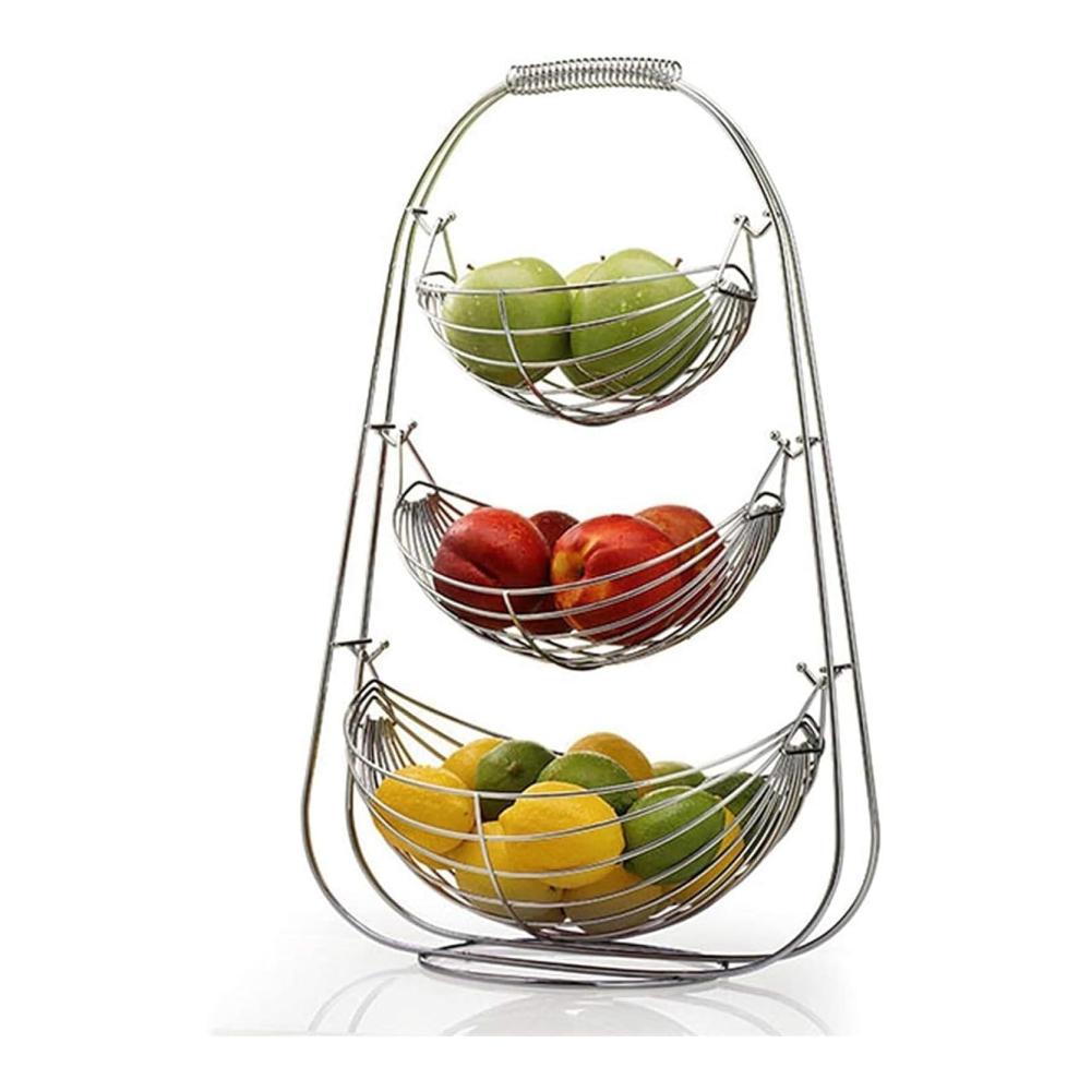 Entdecken Sie die Eleganz Obstkörbe - Stilvolles Küchenarbeitsplatte Obstregal mit Metalldrahtkorb Griffen und mehreren Farboptionen. Perfekter Organizer für Ihre Küchentheken. Aufbewahrungskorb für Zuhause und Präsentationstablett für Obst. Bringen Sie mit Farbe A oder B Frische in Ihre Küche