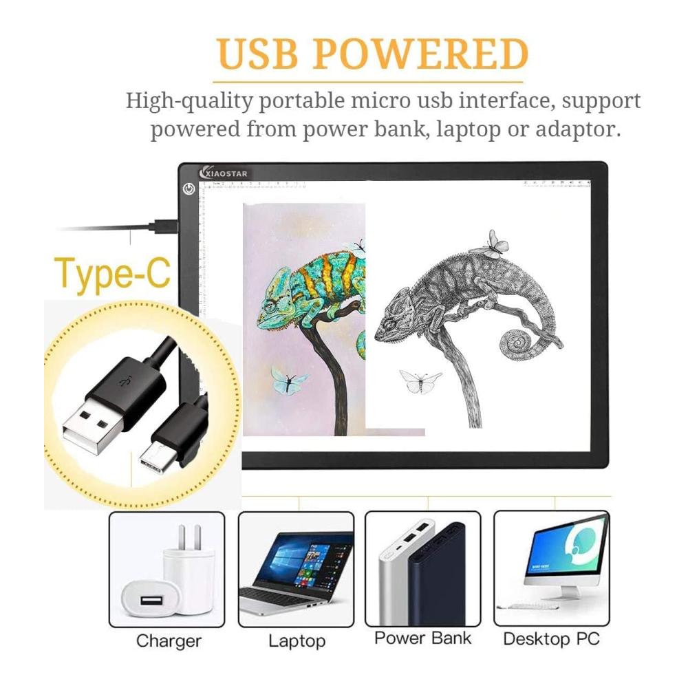 Leuchtkasten A3 für kreative Köpfe Einstellbare Leuchtplatte für perfektes Zeichnen und Diamond Painting – Innovativer leuchttisch mit Typ-C Schnittstelle ideal für Kinder und Künstler – Inklusive stilvoller Geschenkbox