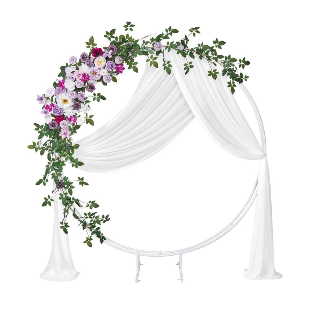 Entzückende Hochzeitsdekoration Empfang Bogen Blumen & Vorhang Set für stilvolle West-Hochzeiten - 2 Sätze Blumen 1 Transparenter Vorhang