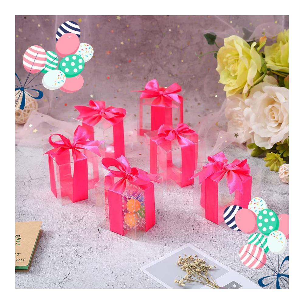 50 Stück Kleine Transparente Würfelboxen für Gastgeschenke - Ideal für Süßigkeiten und Schokolade - Perfekt für Partys und Veranstaltungen