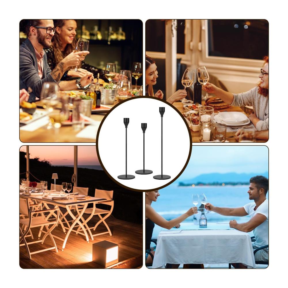 Elegantes Kerzenhalter-Set aus Edelstahl | Moderner Kerzenständer für Hochzeit Geburtstag und Party | Dekorativer Kerzenständer für Bankett und Bar | Exklusives Design für stilvolle Atmosphäre