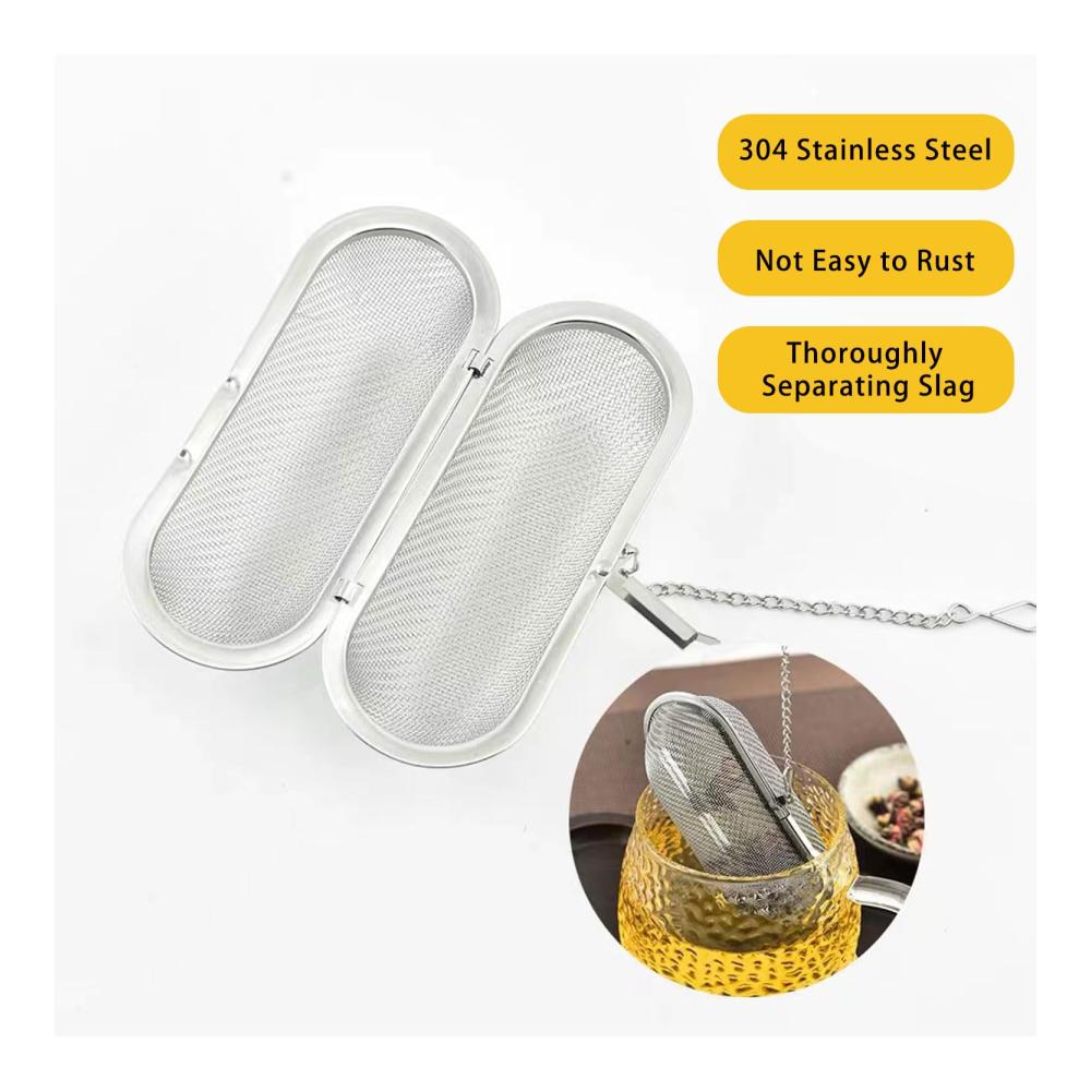 Edelstahl Teefilter 2er Set - Praktisches Teesieb & Gewürzfilter - Teekugel mit Kette - Hochwertiges Sieb für losen Tee Kräuter & Gewürze - Rostfrei & Langlebig - Tee Zubehör von hoher Qualität
