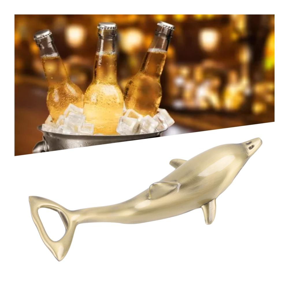 Delfin-Zauber Lustiger Flaschenöffner aus Zinklegierung – Perfekt für Haushaltspartys und Restaurants – Kreatives Design Mühesparend – Ideales Geschenk für Männer – Metall-Bieröffner