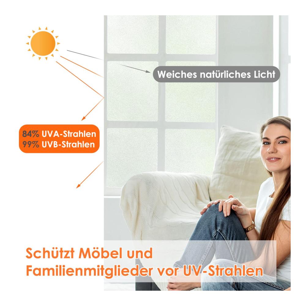 Entdecken Sie die neueste Innovation 2er Pack Fensterfolie Blickdicht Selbsthaftend | Sichtschutzfolie ohne Klebstoff | UV-Schutz | 90x500cm | Statisch Haftend für Zuhause & Büro | Leicht anzubringen