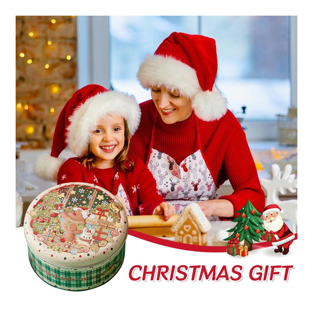Weihnachtliche Keksdose aus Metall – Runde Blechdose für köstliche Plätzchen und Gebäck – Festliche Aufbewahrung für Weihnachten – Hochwertige Keksdosenkollektion für die Feiertage! 🎄🍪