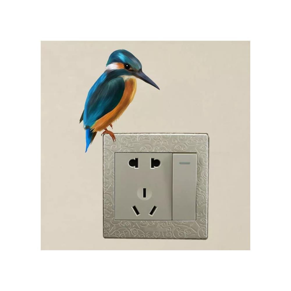Leuchtender Schalteraufkleber - Kolibri Motiv | Dekorative Wanddeko für Zuhause | Einfache Anwendung und stilvolles Design | Set mit verschiedenen Designs enthalten | Ideal für Kinderzimmer und