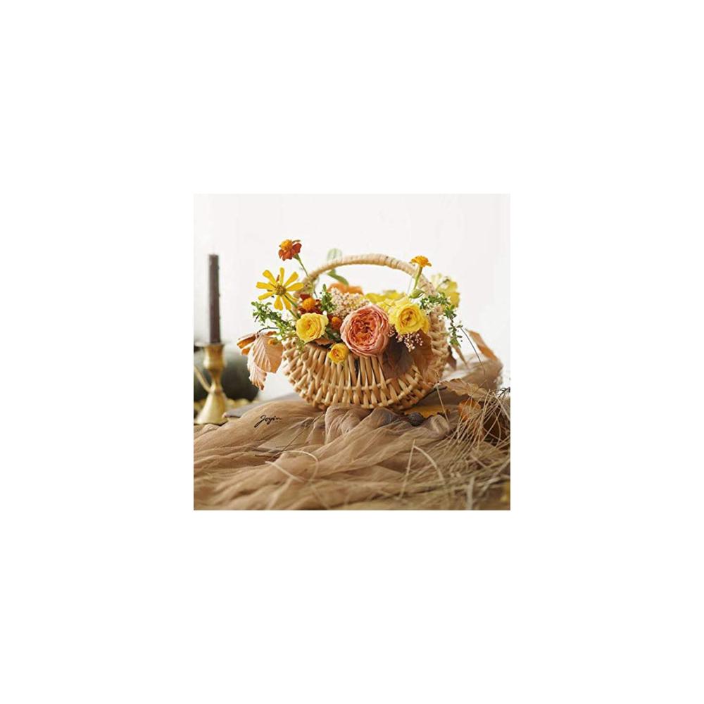 Entzückender Mini-Blumenkorb aus Weide für bezaubernde Blumenmädchen - Handgewebte Kreation für zauberhafte Hochzeitsfotos und Blumenarrangements