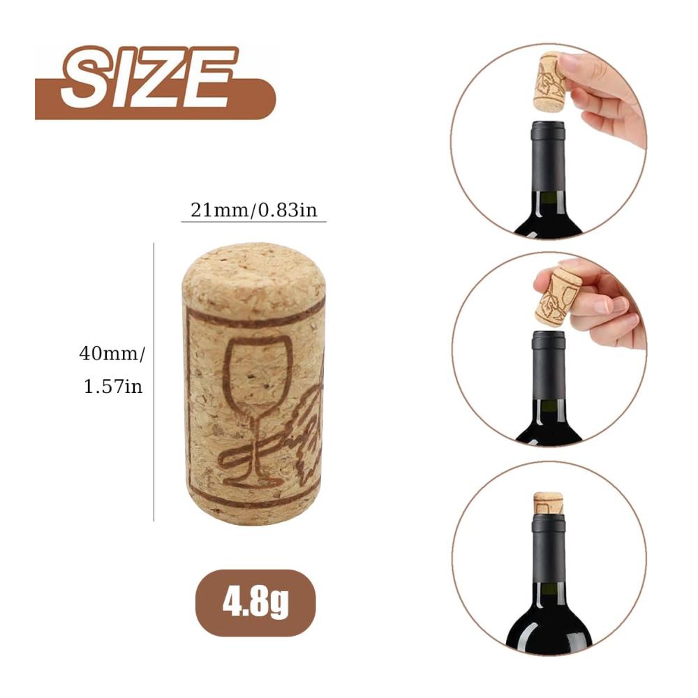 Basteln Sie stilvoll! 50 Stück Korken mit Muster - Natürliche Kreativität für Flaschen und Dekorationen - Weinkorken Bier- und Sektkorken - Ideal für DIY und Basteln - 21 x 40mm