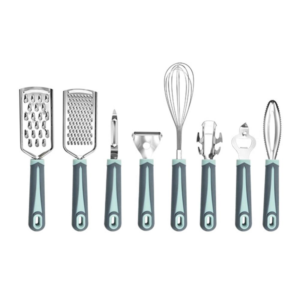 Küchenutensilien-Set | 8-teilig - Pfannenwender Löffel Spachtel & mehr - Rutschfeste Griffe - Praktisches Kochwerkzeug für jeden Anlass - Ideal als Küchengeschenk