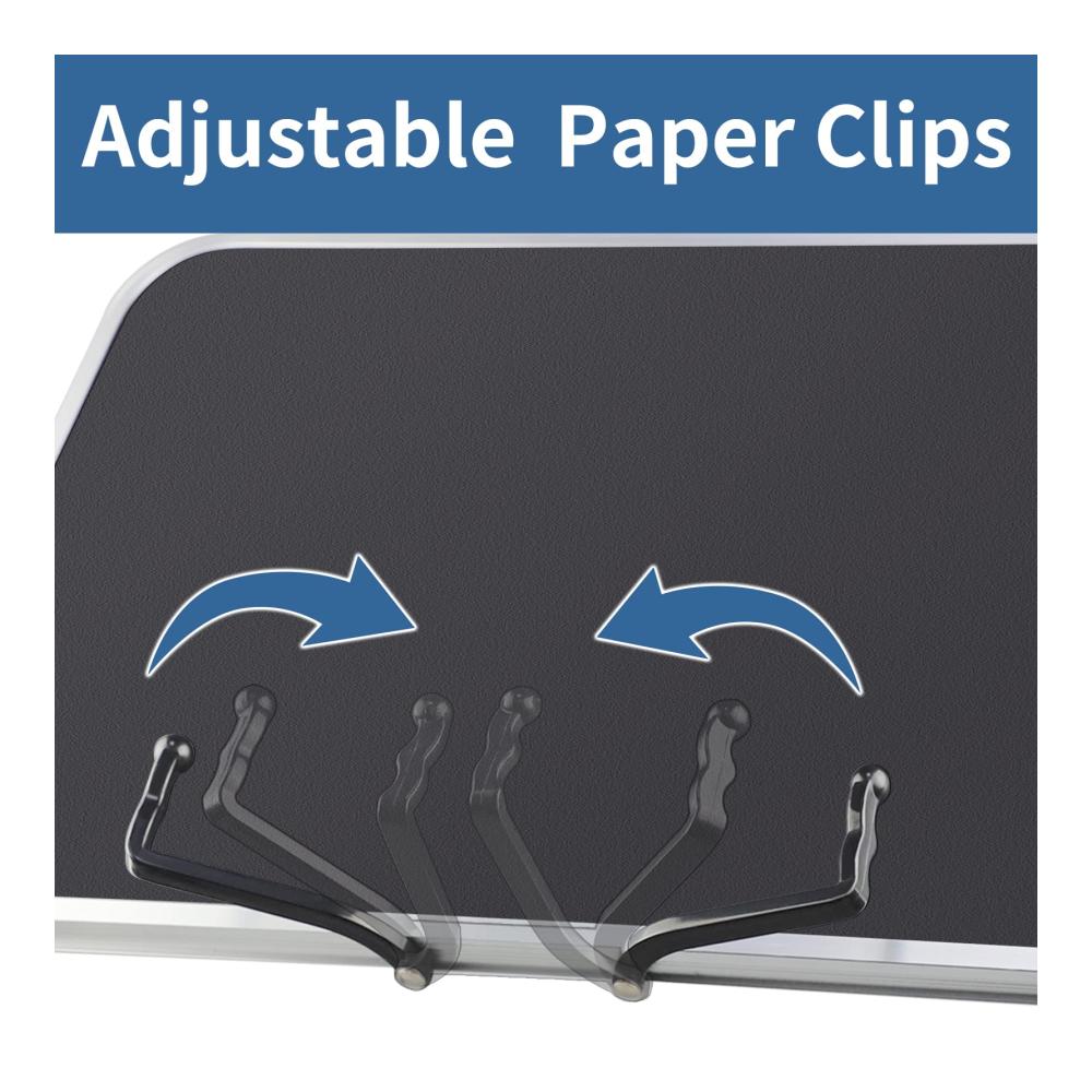 Verchbuchhalter Verstellbarer Buchständer mit Büroklammern für Lehrbücher mit Büroklammern | Ergonomischer Buchständer für Lehrbücher Tablet & Notizbuch | Stabiler Book Stand für Küche und BüroNotizbuch | Stabiler Book Stand für Küche und Büro