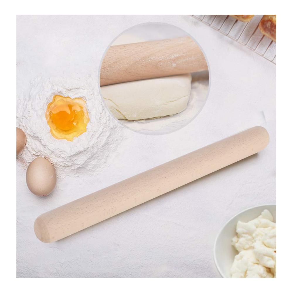 Professioneller 39cm Teigroller aus Massivholz - Ideales Küchenzubehör für perfekte Knödel Tortenkruste & Keksgebäck - Glattes Backwerkzeug