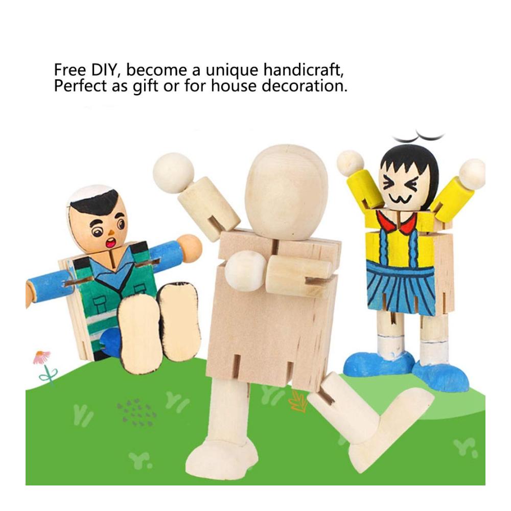 10 Stück Unlackierte Holzroboter Figuren für DIY-Malerei – Kunsthandwerk aus unbehandeltem Holz – Perfekt für kreative Projekte und Bastelspaß