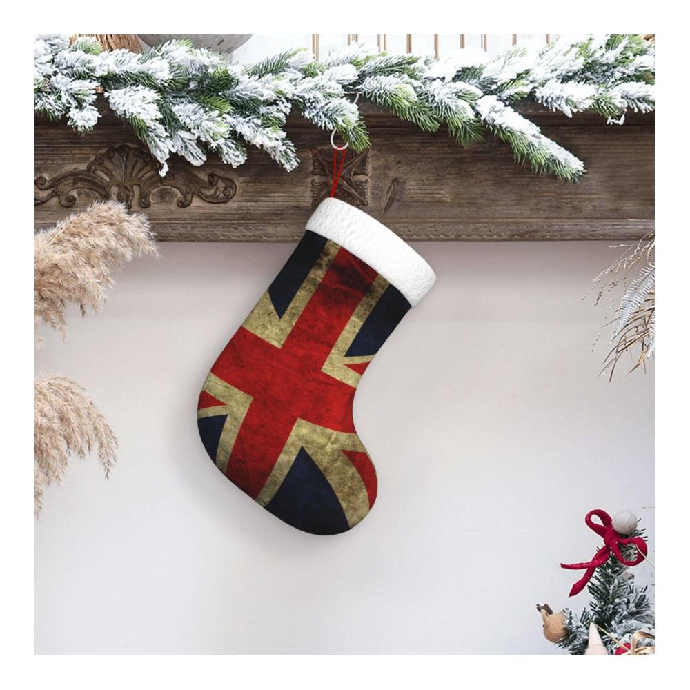 Personalisierte Nikolausstiefel mit britischem Flaggendesign - Perfekte Weihnachtsstrümpfe für Familienurlaubspartys - Traditionelle Dekoration mit modern