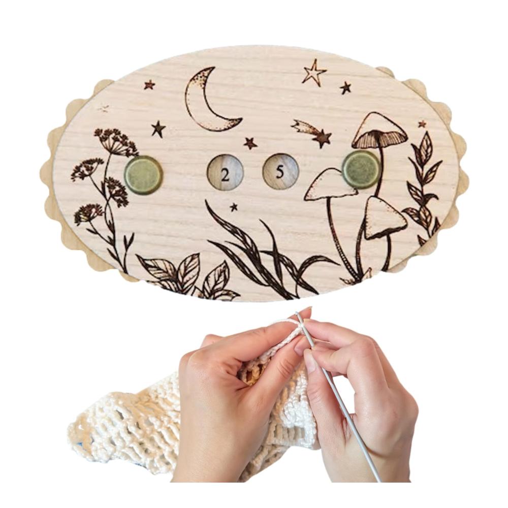 Strickreihenzähler aus Holz - Praktisches Häkelzubehör - Stabiler Reihenzähler für Strick- & Häkelprojekte - Ideales Nähwerkzeug & Bastelzubehör - Hochwertiger Strickzähler zum Zählen von Reihen