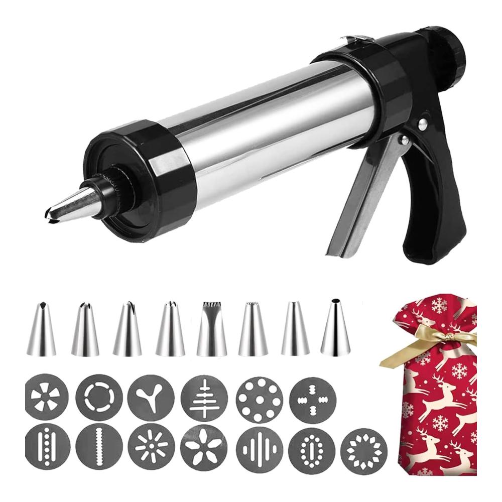 Backunterlagen Set 23-teiliges Edelstahl Kekspress-Set langlebig & rostbeständig Profi Backwerkzeug für täglichen Gebrauch inkl. Backmatte & Zubehör - Backspaß garantiert