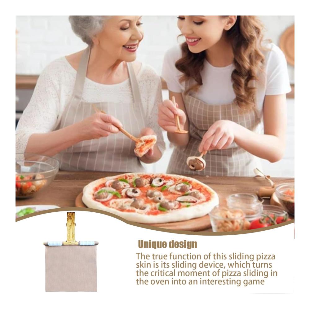 Erzielen Sie perfekte Pizzen Pizzasteine Pizzaschieber Set für Backofen und Grill | Holz-Pizzaschaufel | Ideal für knusprige Pizzen und Brote | 35x50 cm