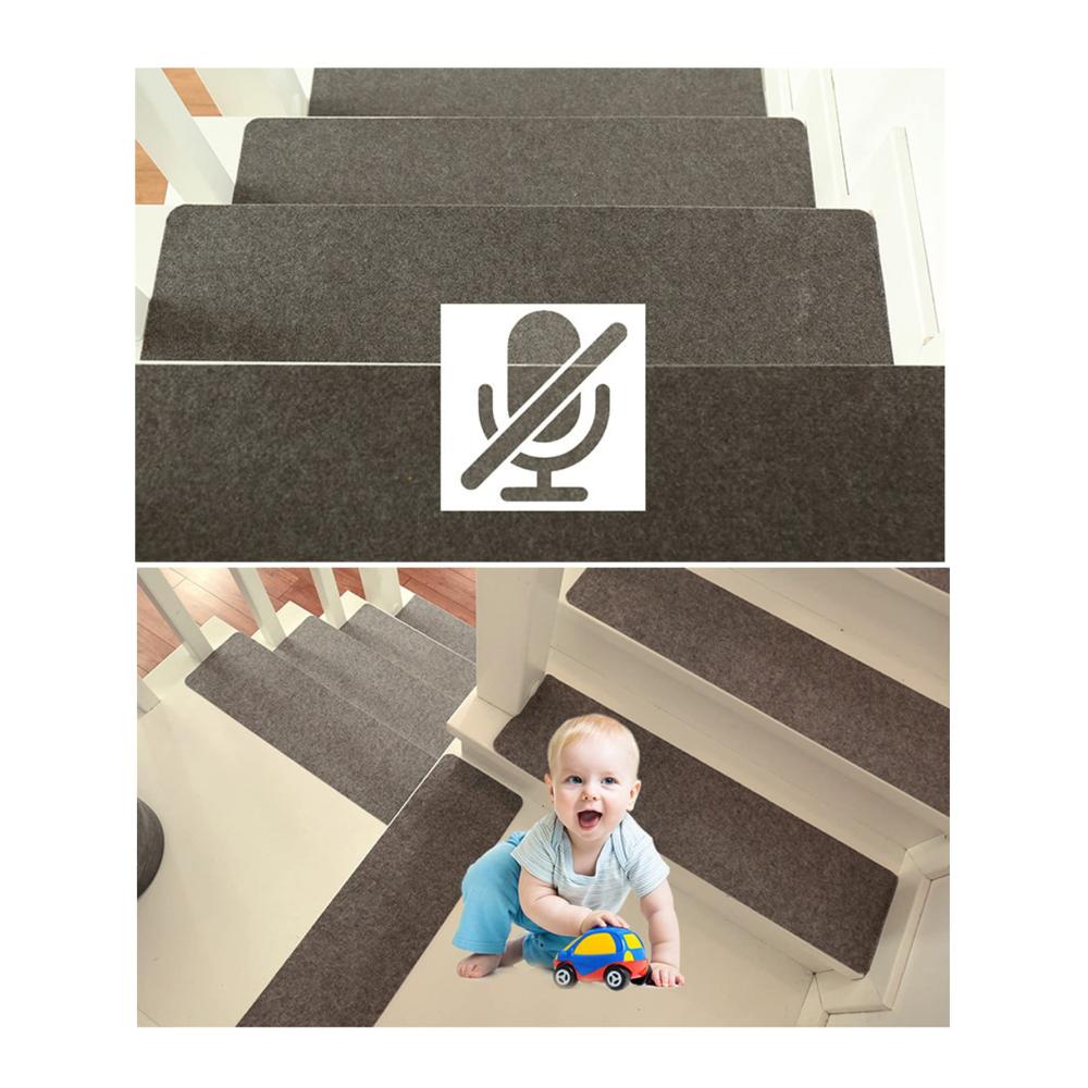 Verbessern Sie die Sicherheit mit unseren rutschfesten Stufenmatten! 15 Stück Selbstklebende Teppichmatten für Treppenstufen. Ideal für Kinder Ältere und Haustiere. Kein Kleber