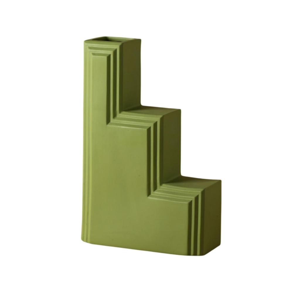 Geometric Art Vase - Fruit Green