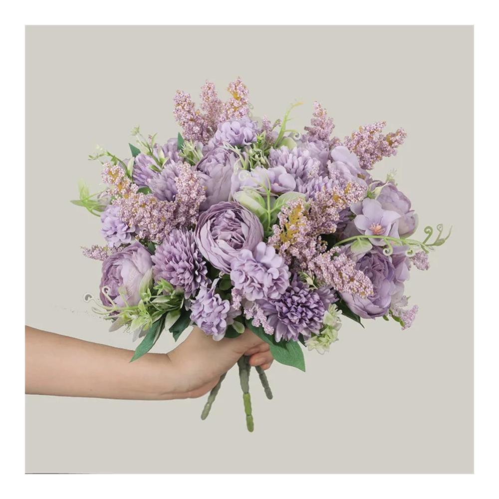 Exquisites Blumenarrangement Vintage Seidenrosenstrauß für stilvolle Hochzeitsdekoration – Künstliche Blumen in verschiedenen Farben für einen zeitlosen Charme (Farbe 5