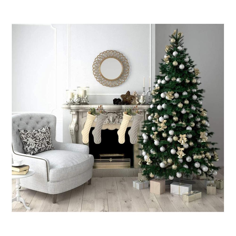 Klassische Nikolausstiefel im 3er-Pack Zopfstrick-Weihnachtsstrümpfe 356 cm groß perfekte Dekoration Geschenk-Set für fest