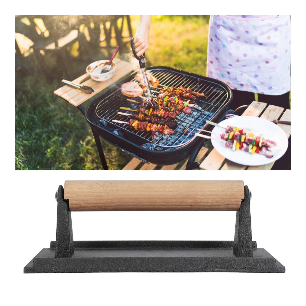 Entdecken Sie die Vielseitigkeit Fleischhämmer & -klopfer Grillpresse - Burgerpresse aus Gusseisen für perfekte Burger und Steaks - Mit Holzgriff und robustem Design