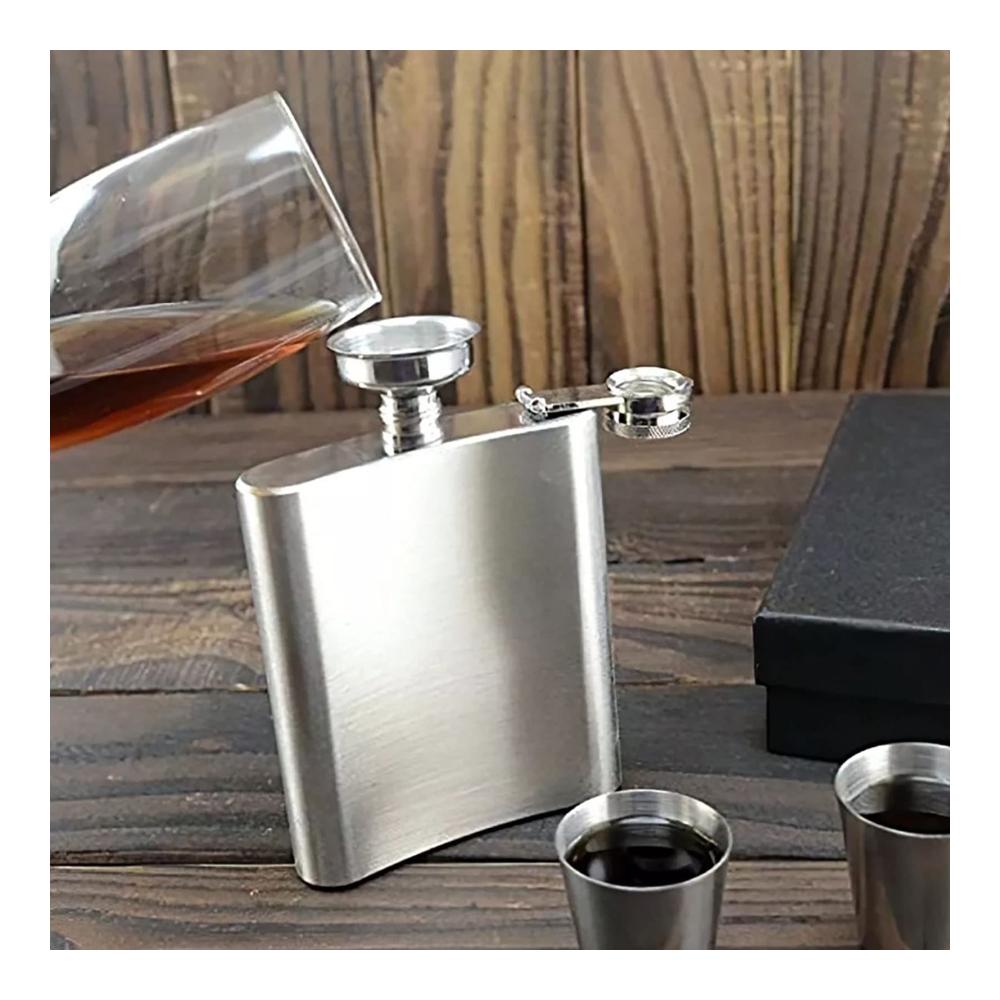 Premium 7oz Flachmann Set | Hochwertiges Barzubehör aus Edelstahl | Auslaufsicherer Whisky-Flachmann mit Trichter | Ideal für Wandern Klettern Angeln Camping | Tragbare Genussmomente