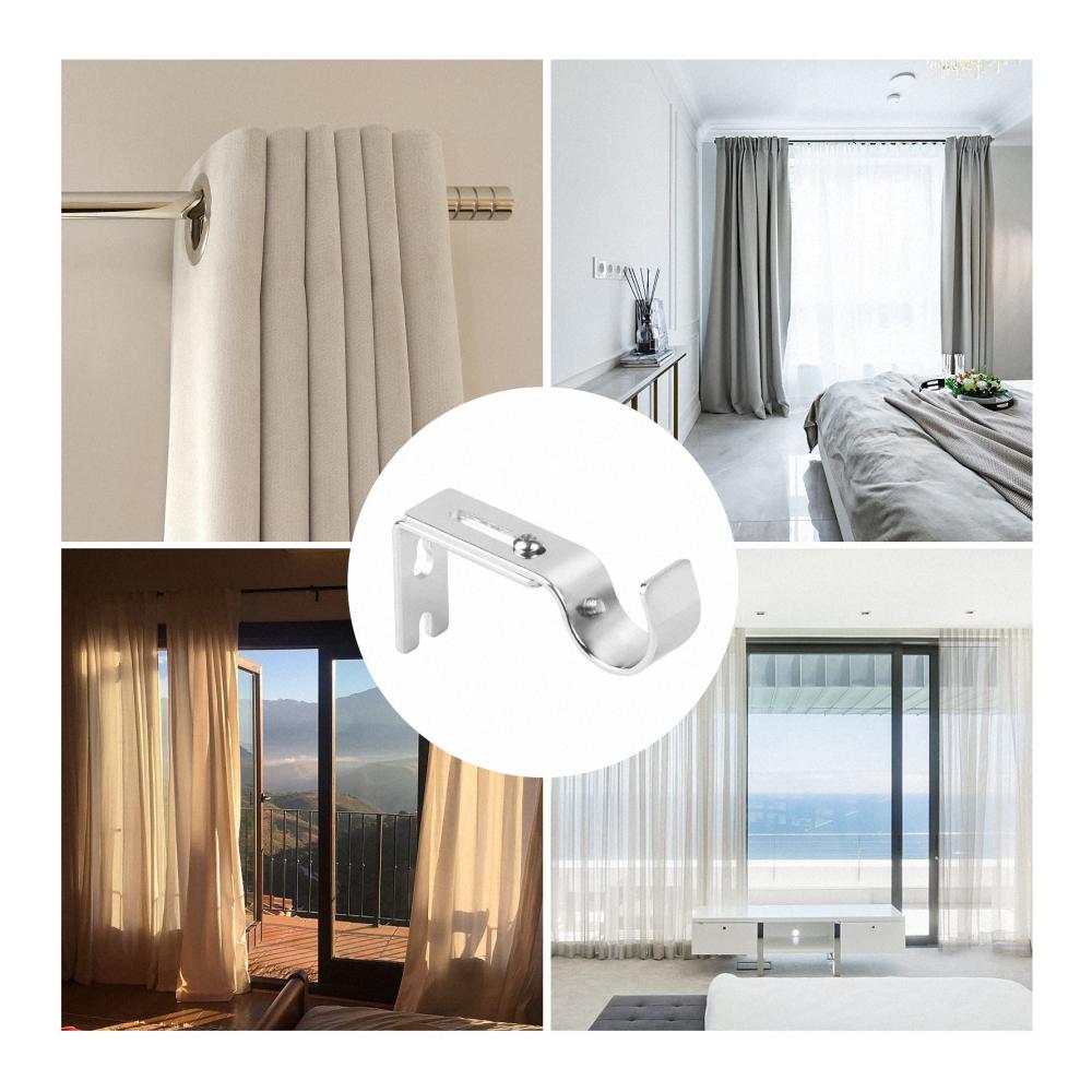 Premium Metall Wandhalterung Set für Gardinenstangen Ø20-25mm | Verstellbar & Selbstklebend | 3er Pack Stangenauflagen Halterung | Elegante Lösung für Vorhangstangen | Ideal für Haus und Büro