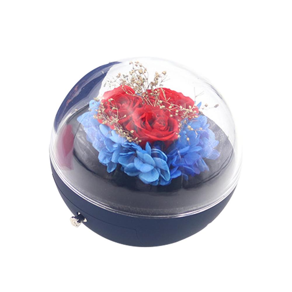 Entdecken Sie die zeitlose Eleganz Konservierte Rosen-Schmuck-Geschenkbox | Runde echte Rosenbox-Dekoration für Mutter Frau Freundin zum Jahrestag | Einzigartiges Geschenk mit konservierten Blumen