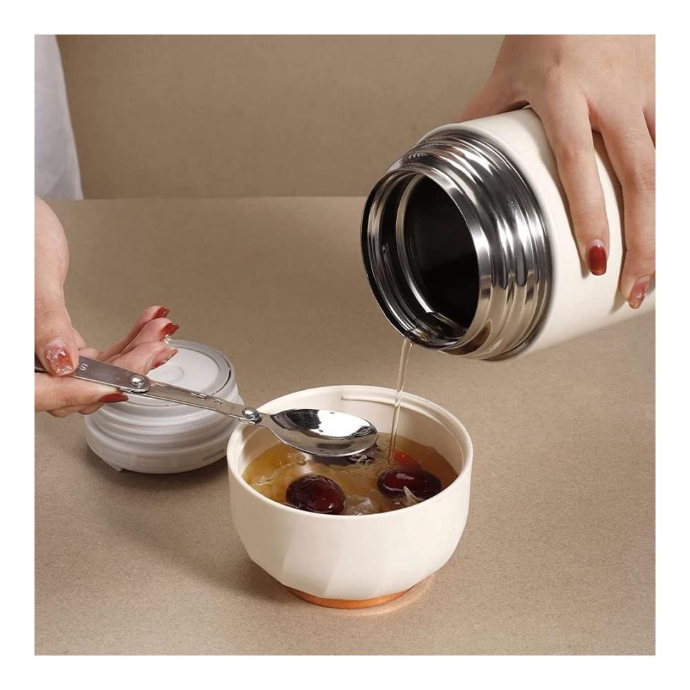 Halten Sie Ihr Essen heiß unterwegs! Thermos-Lebensmittelbehälter Lebensmittel-Lunchbox 500ml Thermobecher aus Edelstahl für Suppe - Isolierter Wärmebehälter