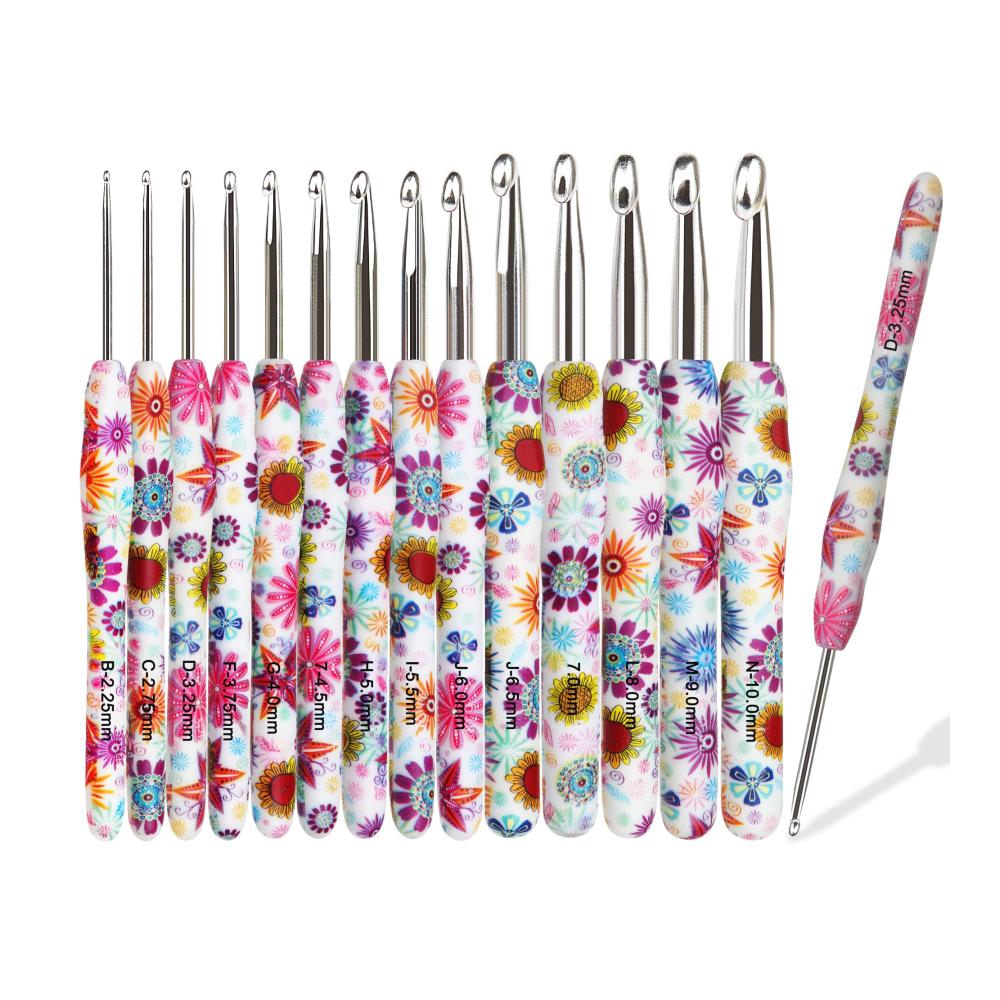 Entdecken Sie die Kunst des Häkelns mit Aeelike 14-teiliges Ergonomisches Häkelnadel-Set inklusive Rote Sonnenblume-Design. Weiche Griffe für Anfänger 2-10 mm Aluminiumhaken für glattes Häkeln. Perfektes Werkzeugset für kreative Häkelprojekte mit hochwertigen Hakenköpfen und ergonomischem Design