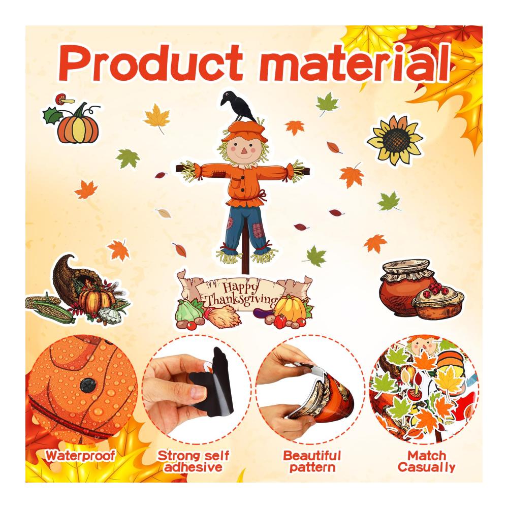 Erntedankfest Herbst Magnete Set - 26 Stück Dekoration für Garagentor Kühlschrank & Auto - Vogelscheuchen Blätter Sonnenblumen & Kürbisse - Magnetische Herbstth