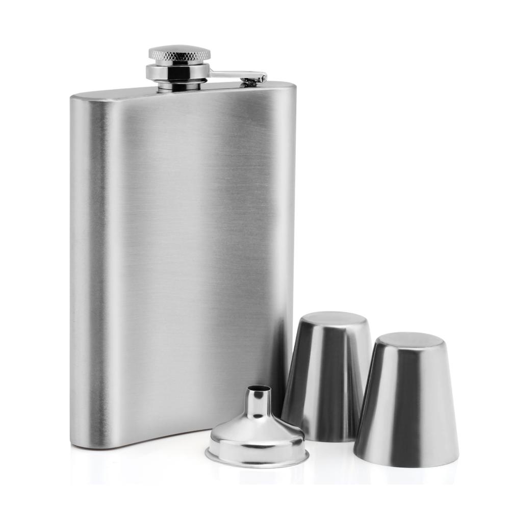 Entdecken Sie Stil und Genuss Premium Flachmann Set Edelstahl 8oz | Inkl. Trichter & 2 Becher | Kompakt und stilvoll verpackt | Perfektes Geschenk für Eleganzliebhaber | Unterstreichen Sie Ihren Stil mit diesem exquisiten Flach