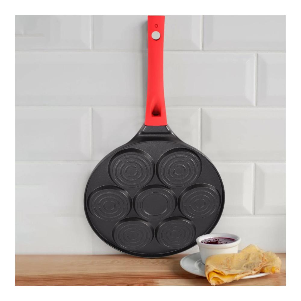Crepe-Pfannen Pfannkuchenhersteller Antihaft-Mini-Crepe-Maker Pfanne mit 7 Formen inkl. Silikon für perfekte Pfannkuchen! Schwarzes Tier-Design. Entdecken Sie die Leichtigkeit des Crepe-Machens