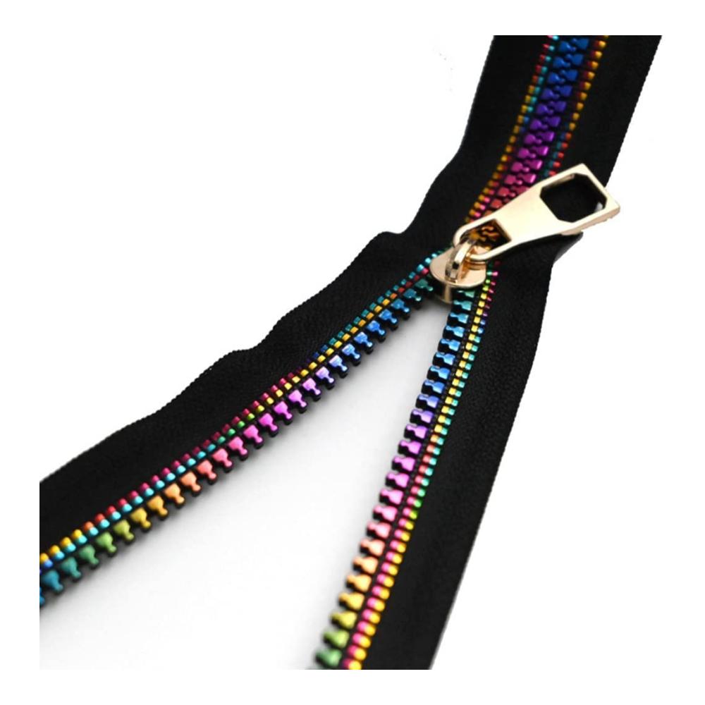 Regenbogen-Reißverschluss-Set Spiral & Harz 2 Yard 5 Nylon Perfekt für Taschen Jacken & mehr - Hochwertiger Nähhelfer