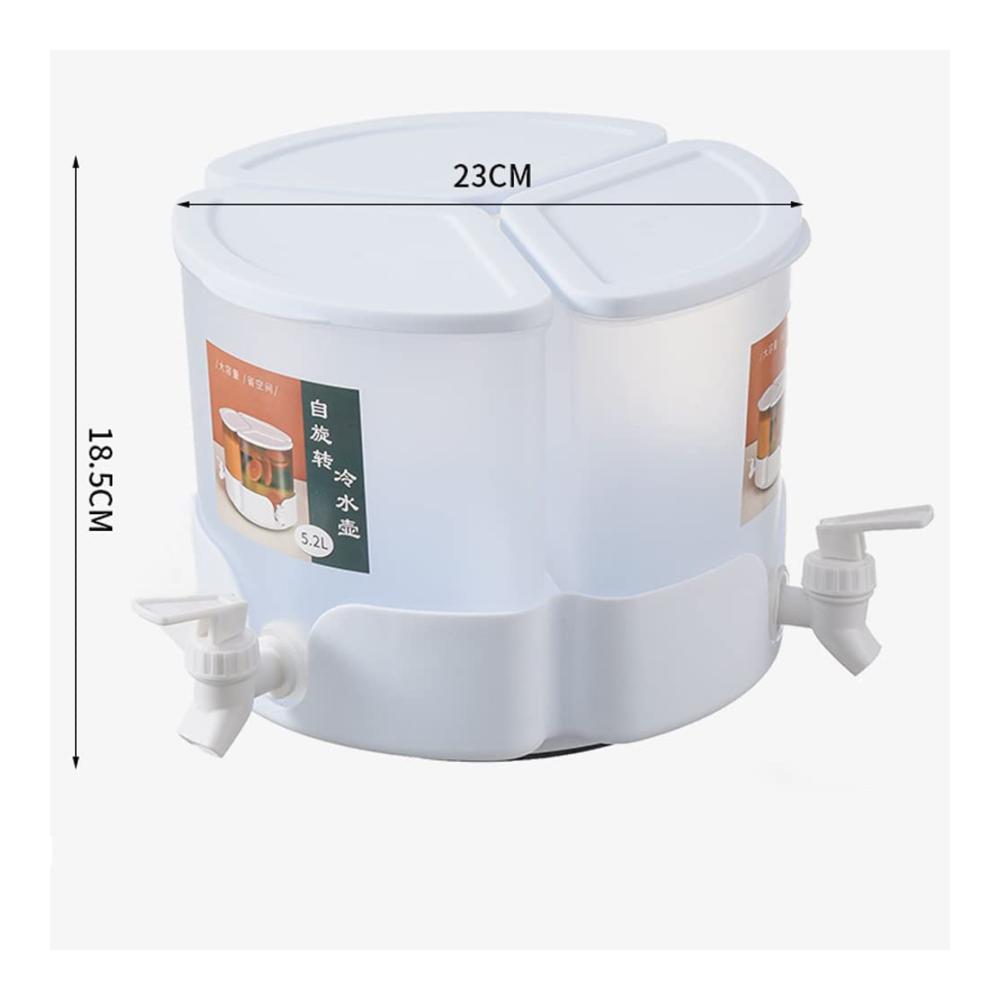 Premium 52 l Kühler & Wasserspender | 360° drehbarer Getränkespender für Kühlschrank | Hitzebeständiger Saftspender mit Zapfhahn | Ideal für -20 ℃ ~ 120 ℃ | Abnehmbarer Behälter