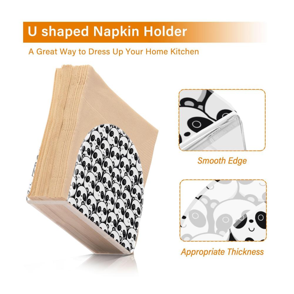 Panda Serviettenhalter - Stylischer Acrylhalter für Papierservietten - Ideal für Cocktails Tische Küchen & Restaurants - Moderner Serviettenspender mit niedlich