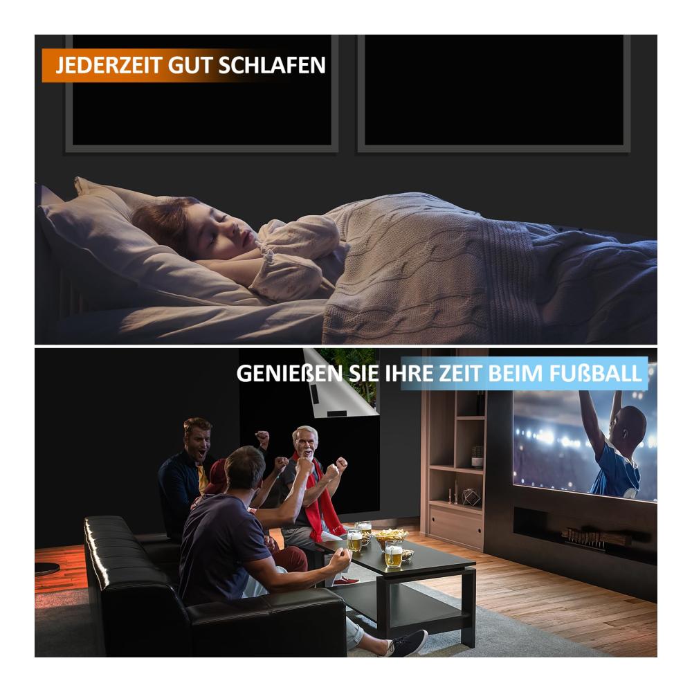 Premium Seitenzug- & Springrollos - Ultimative Verdunkelung für Fenster! Tragbare Verdunklungsfolie 100% Dachfenster Verdunkelung ohne Bohren. Ideal für Schlafzimmer und Reisen. Größe 300x