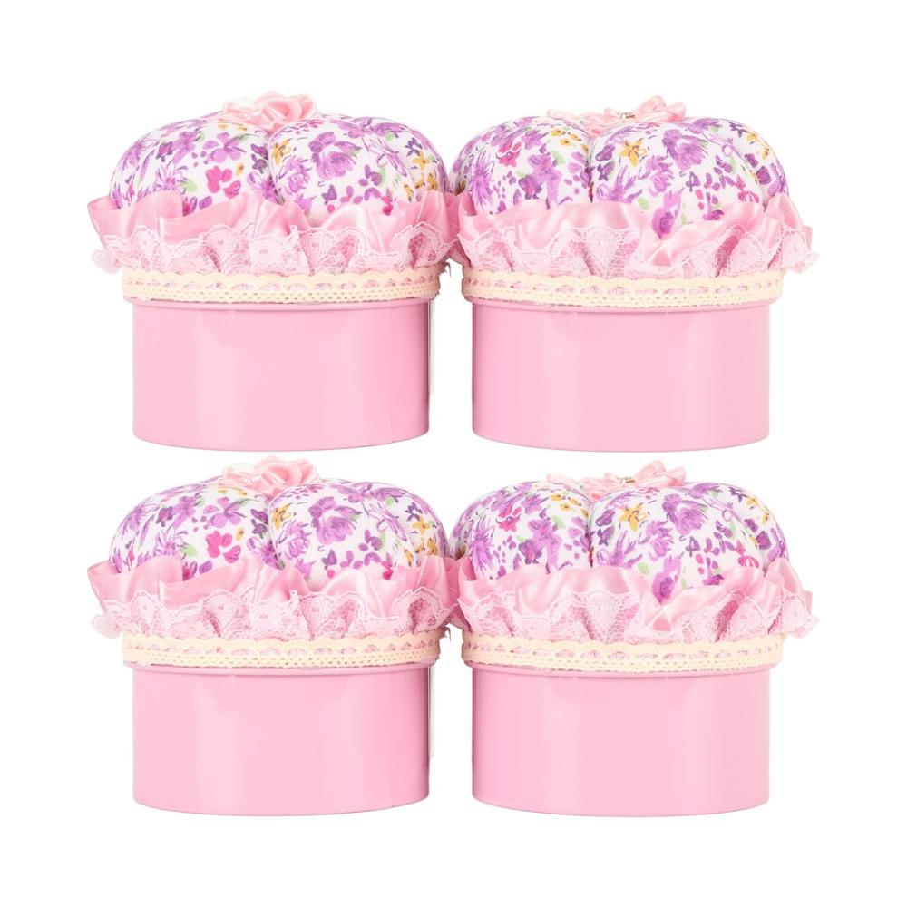Erfrischendes Blumenmuster! Praktisches Nadelkissen-Set – Sicher & Stilvoll – 4er-Pack für Kreative – Weicher Stoff Langlebige Qualität