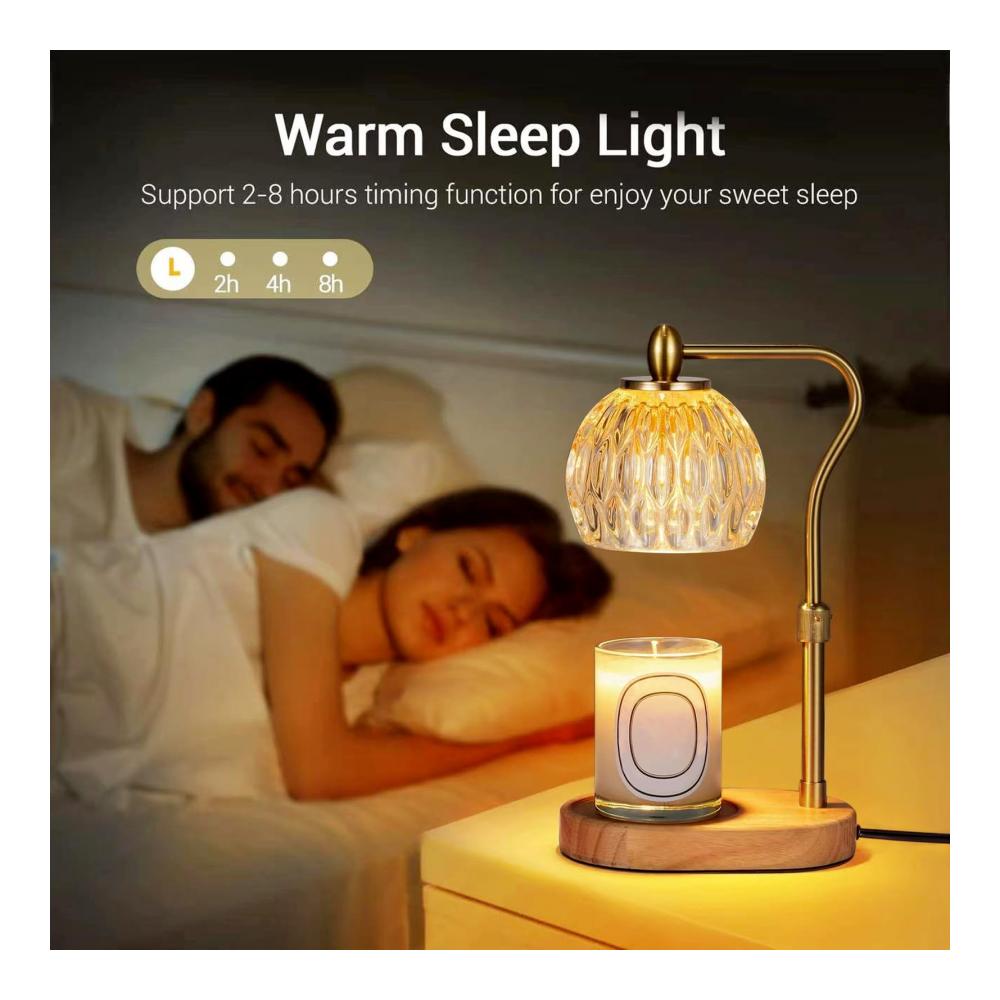 Duftlampen Elektrische Kerzenwärmer-Lampe mit Timer Dimmer höhenverstellbarem Design und kompatibel mit Duftkerzen - Gold