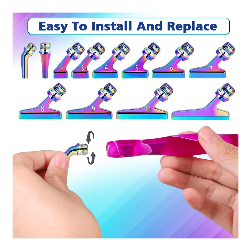 Entfesseln Sie Ihre Kreativität mit hochwertigem Werkzeug & Zubehör! papasgix 5D Diamond Painting Set Metall-Drill-Stifte für perfekte Diamantgemälde. Inklusive 45° abgewinkelten Ersatzköpfen für präzise Details. Ein Muss für Kunstliebhaber