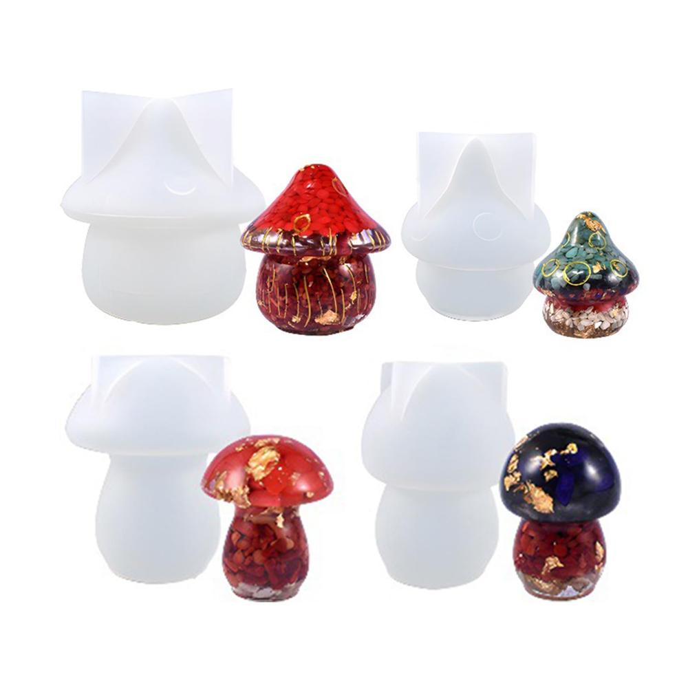 Erstellen Sie entzückende DIY-Kunst! 4er-Set Pilz-Epoxidharzformen für Schmuckboxen Süßigkeitengläser und mehr. Niedliche Silikonformen zum Modellieren & Gießen von einzigartigen Pilzdekorationen. Perfekt für DIY-Schmuckkästchen