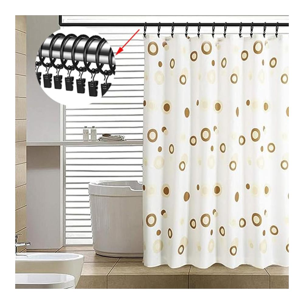 Exklusive Eleganz 50 stylische Vorhangringe mit Klammer Haken - 38 mm Innendurchmesser edles Schwarz - Hochwertige Gardinenklemmen für perfekten Fensters