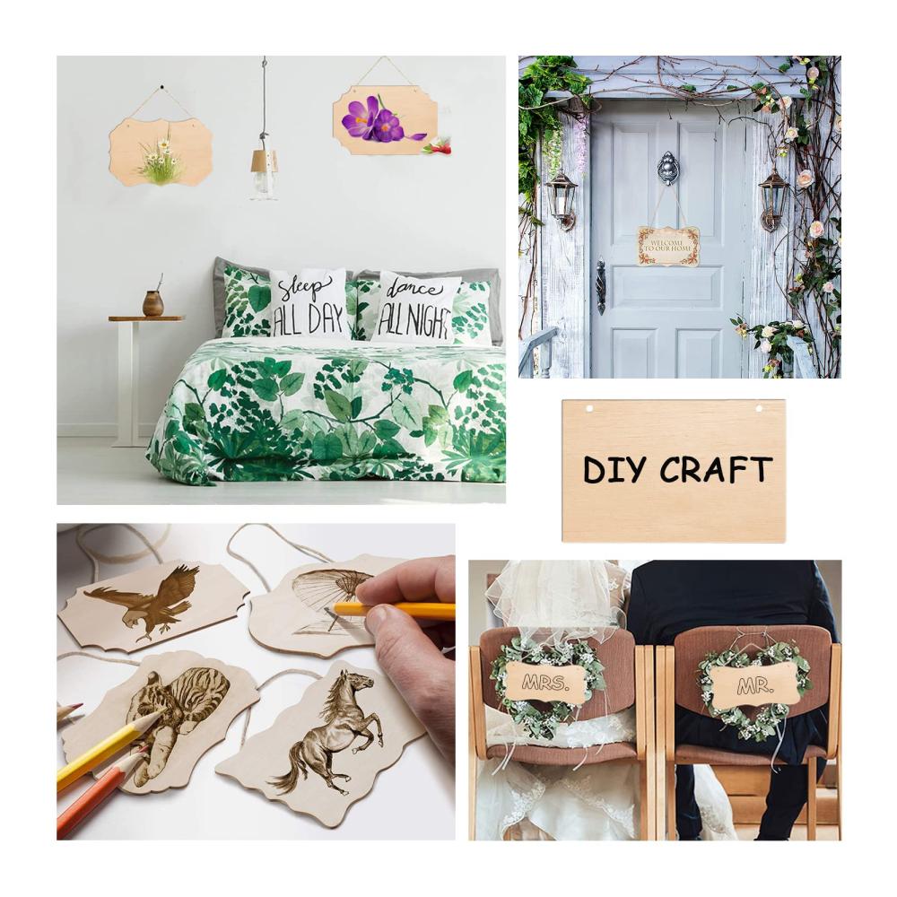 Entdecken Sie die Naturschönheit mit 12 Unbehandelten Holzschildern! DIY-Hängeschilder mit Juteseil ideal zum Brandmalen Malen Schreiben und Dekorieren. Blanko Rechteckform mit 2 Löchern. Einzigartige Gestaltungsmöglichkeiten für kreative Köpfe