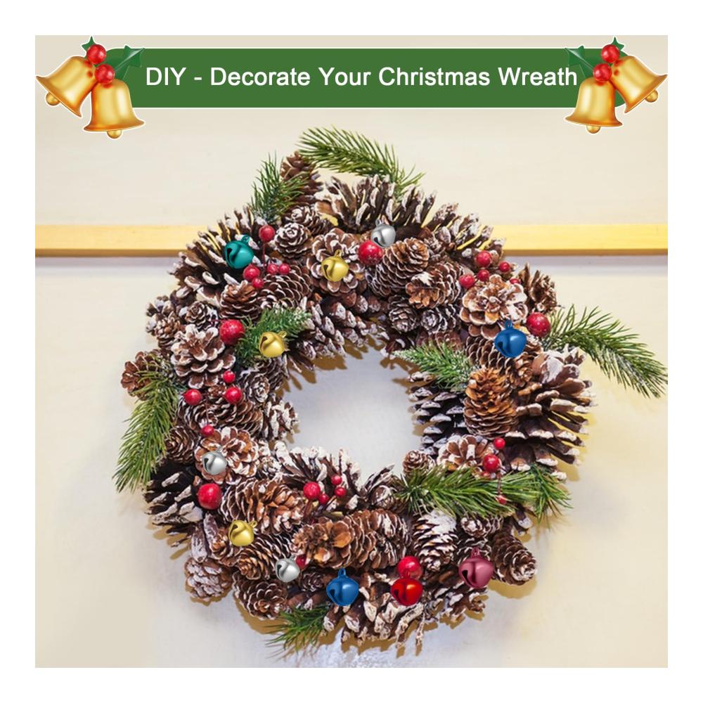 300er Set Glocken Bunte Metallglöckchen für festlichen Baumschmuck & Bastelprojekte - 10mm & 14mm Rostschutz - Weihnachtliche Dekoration